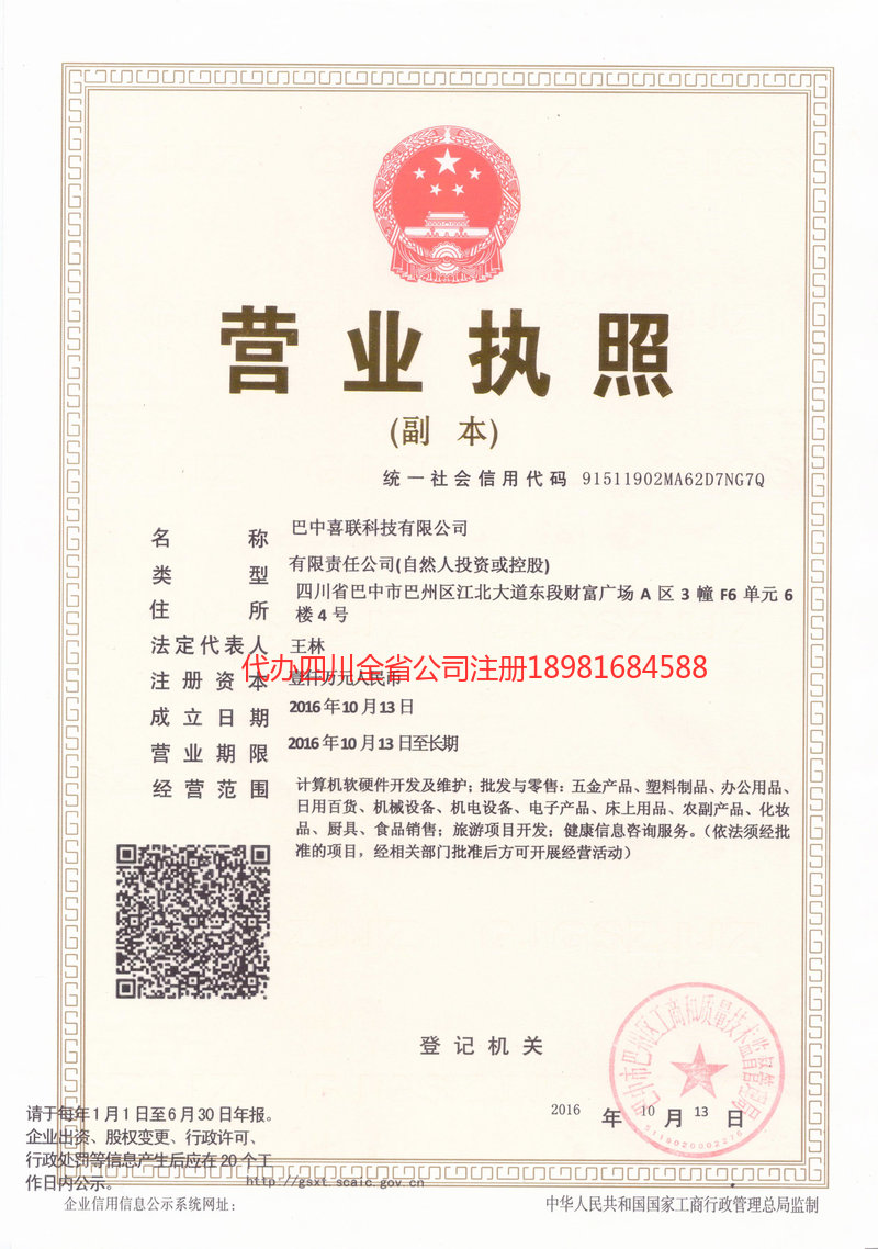 巴中市巴中市喜联科技有限公司