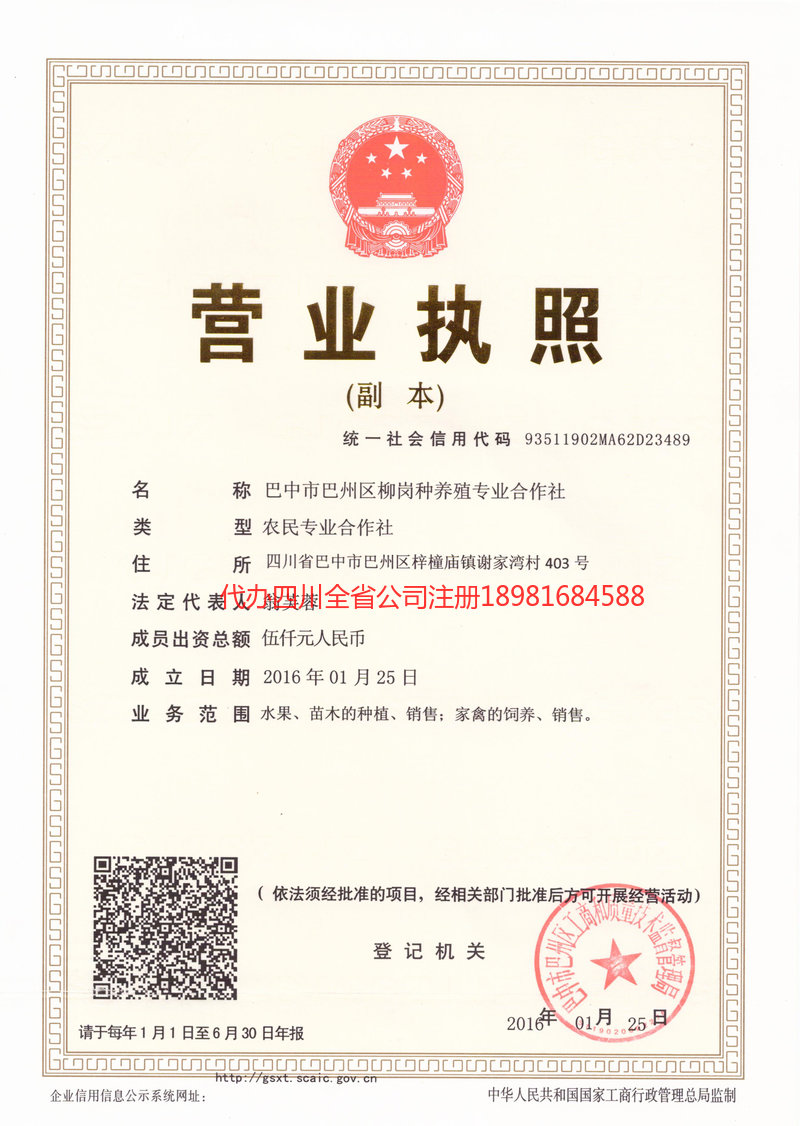 巴中市巴中市柳岗种养殖专业合作社